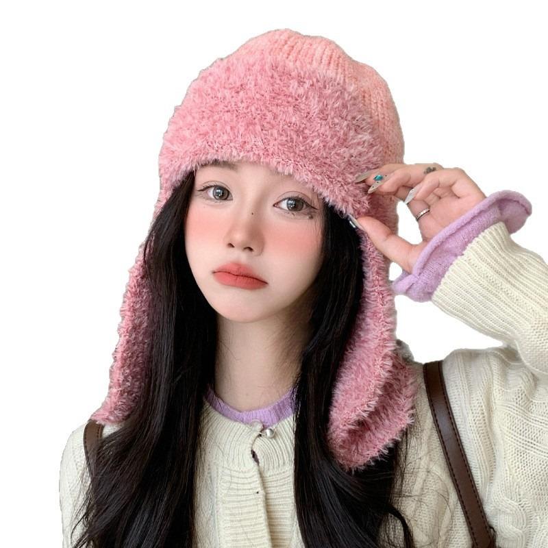 Осенне-зимние шапки, женская большая окружность головы подчеркивает лицо, маленький головной убор, флисовая защита ушей, теплая шапка, модная и универсальная