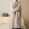 Medium Long Knitted Cardigan Looped Yarn Girl  Autumn Winter Style Loose Soft Lazy Sweater Jacket Trend