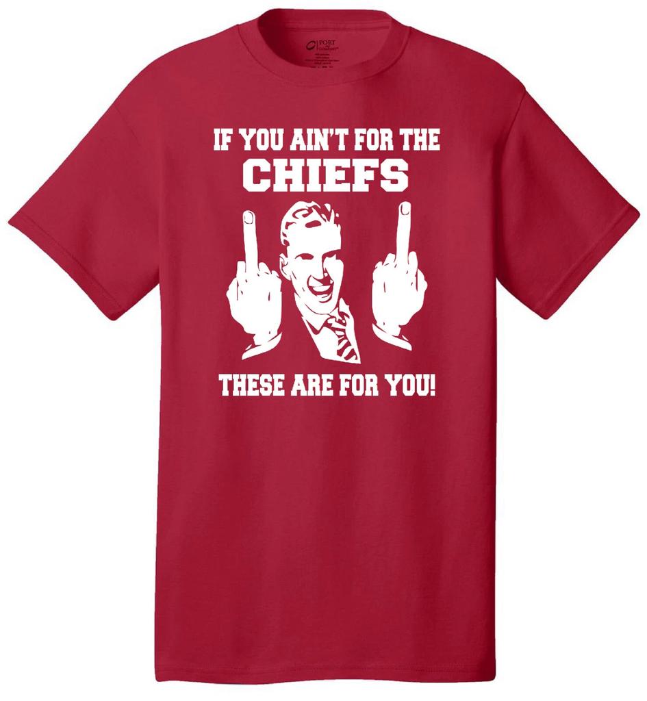 CHIEFS FLIP THE BIRD HARDCORE FOOTBALL FAN MIDDLE FINGER RED T-shirt Tops Tees Unisex JERSEY