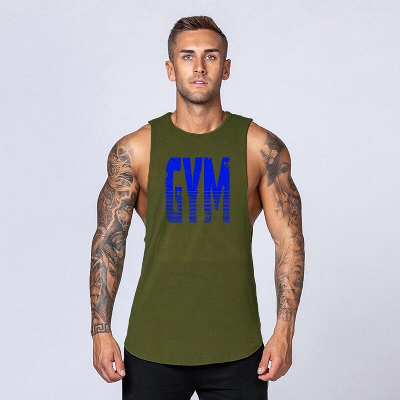 Muscleguys Летняя мужская хлопковая тонкая футболка с широкими плечами и круглым вырезом для спорта и фитнеса без рукавов