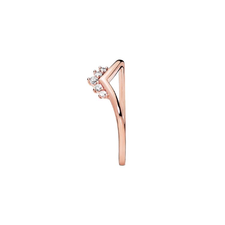 Pandora Rose Gold Wishbone Ring Women rings 188282CZ