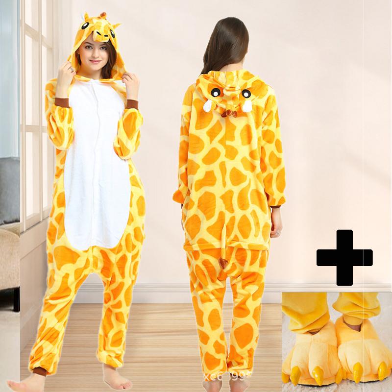 Unisex Women Men Adult Kigurumi Pajamas Set Unicorn Owls Animal Sleepsuit Winter Warm Sleepwear Onesie Kangaroos Costume Halloween
