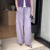 Фиолетовые широкие брюки с высокой талией для женщин