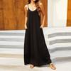 Women's Sleeveless Loose Plain Maxi Dresses Casual Cami Long Dress With Pockets