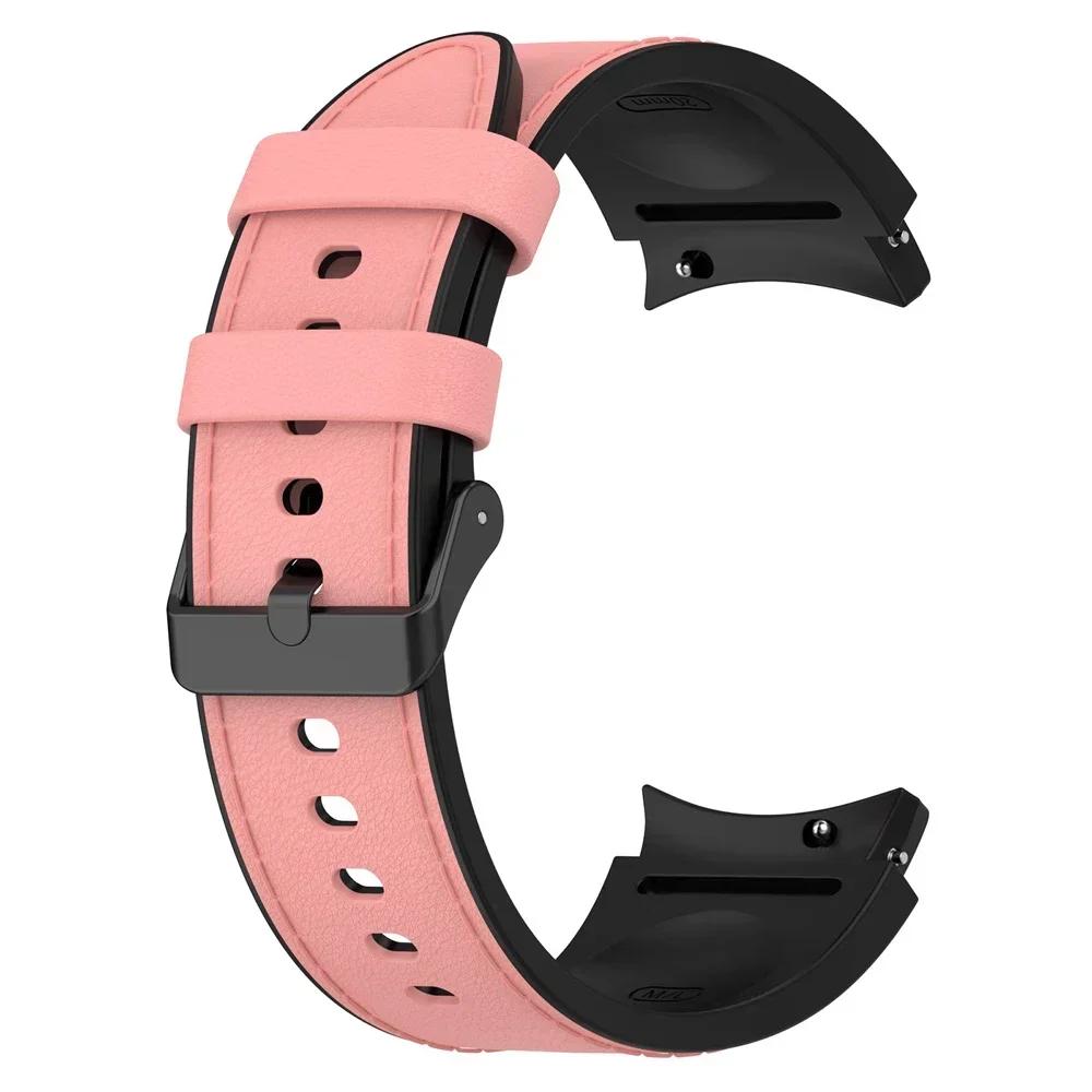 Силиконовый Кожаный Браслет Для Samsung Galaxy Watch 7 6 5 Pro 40мм 44мм Ремешок Watch 6 4 Classic 47/43/46мм Ремешок Correa Ремешок Для Часов