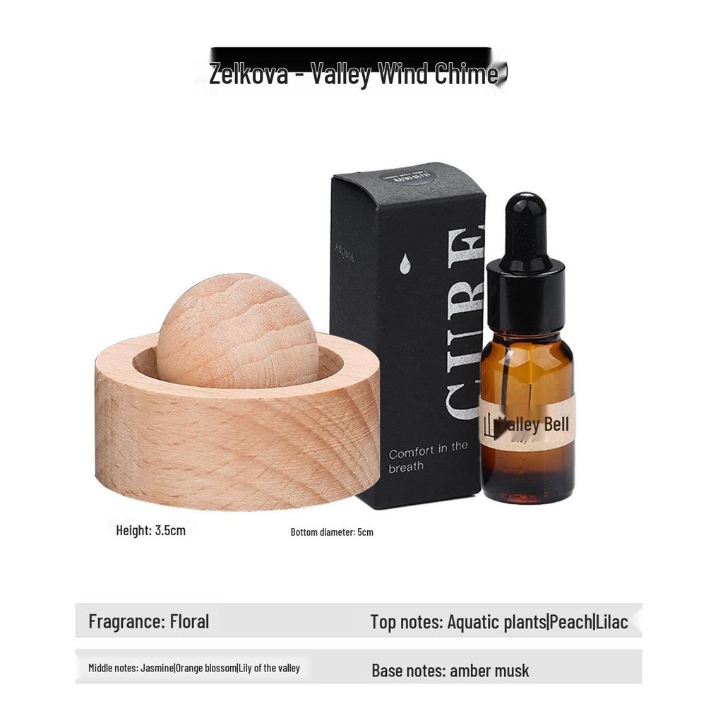 Round Wood Aromatherapy Diffuser - Long-Lasting Essential Oil and Car Fragrance Ornament for Home and Bedroom.