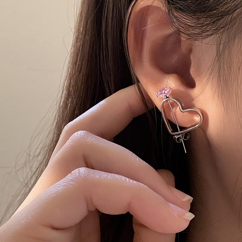 ANENJERY Модные серьги с вырезами в форме сердца для женщин, ювелирные изделия, серебряные серьги, помолвка, подарки для свадебной пары