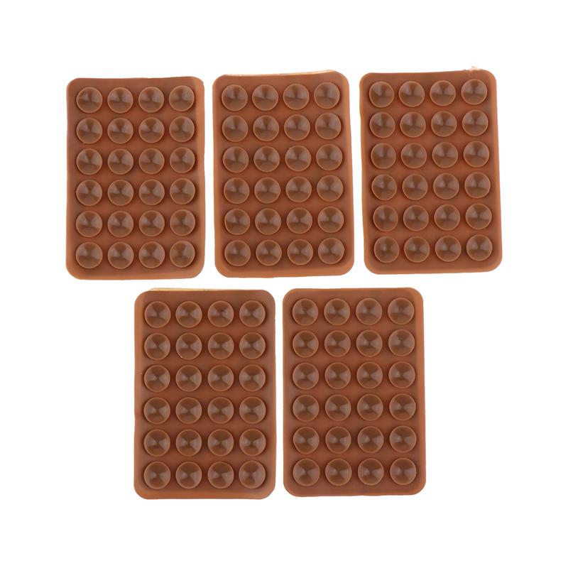 5pcs Double Side Silicone Suction Pad For Mobile Phone Fixture Suction Cup Backed Adhesive Silicone Rubber Sucker Pad For Fixed