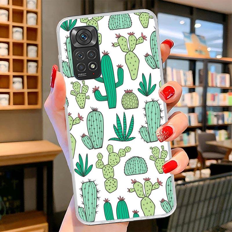 Cactus Vintage Flower Cover Phone Case For Xiaomi Redmi Note 15 14 13 12 11 10 Pro Plus 14S 12S 11S 11T 11E 10S Soft Fundas Shel