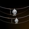 Серебряный кулон S925 с цирконием, ожерелье 6 мм 8 мм, блестящая цепочка из лески со стразами, подарок, прозрачный одиночный камень, чокер на леске, для повседневного ношения