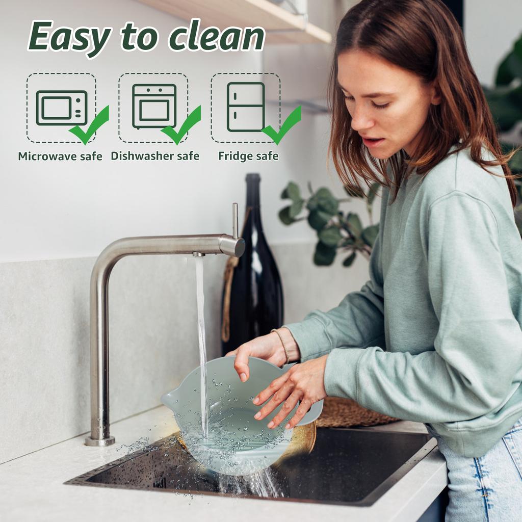 Набор из 4 пластиковых мисок для смешивания, многоразовые пластиковые вкладывающиеся миски для смешивания, многофункциональные вкладывающиеся контейнеры для кухни, для готовки, выпечки