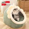 Всесезонная полузакрытая износостойкая лежанка для домашних животных для собак и кошек, устойчивая к пятнам и зимняя теплая.