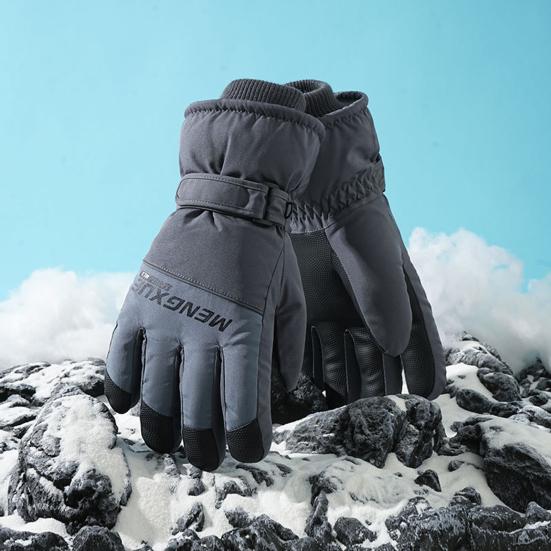 Зимние термоперчатки для мужчин и женщин, водонепроницаемые ветрозащитные перчатки для сенсорных экранов, теплые флисовые перчатки