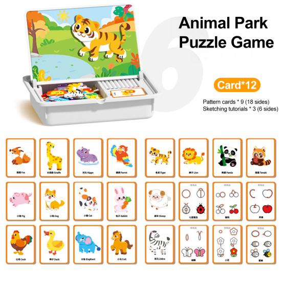Cartoon Magnetic Puzzle Board Game Dress-up Dinosaur Vehicles Animal Preschool Learning