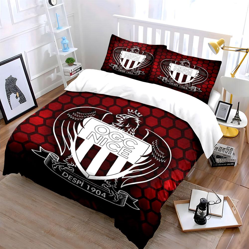 OGC Nice Logo Bedding Set Bedding Duvet Cover Set Duvet Cover Pillowcases (1 * Duvet Cover 2 * Pillowcases, without duvet insert)