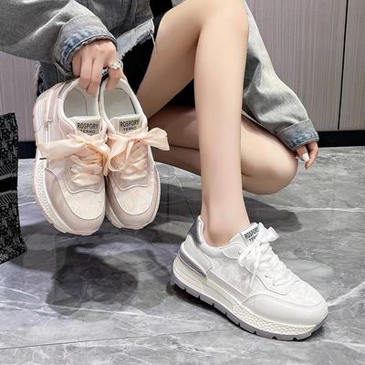 Китайские атласные туфли Forrest Gump, женские, весенние, новые, на толстой подошве, маленькие, повседневные, спортивные туфли