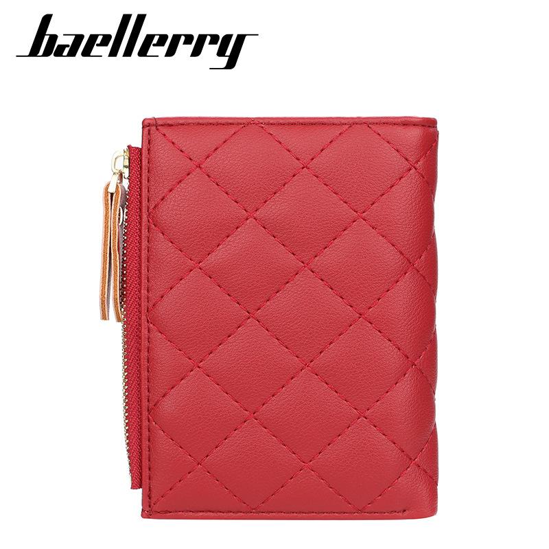 Женский кошелек Baellerry из искусственной кожи в корейском стиле, кошелек для монет на кнопке, вертикальный бумажник, многослотовый кошелек, короткий кошелек, держатель для карт на молнии