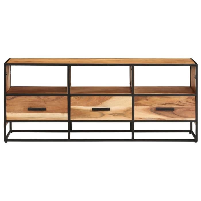 VidaXL Meuble TV 110x30x45 cm, Bois d'acacia massif
