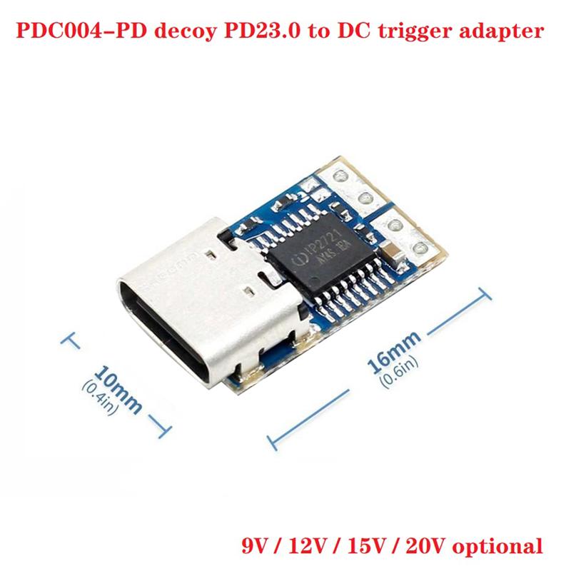 B03B-1 шт. Модуль-обманка PDC004-PD PD23.0 на DC DC триггерный удлинительный кабель QC4 зарядное устройство Type-C (12V)