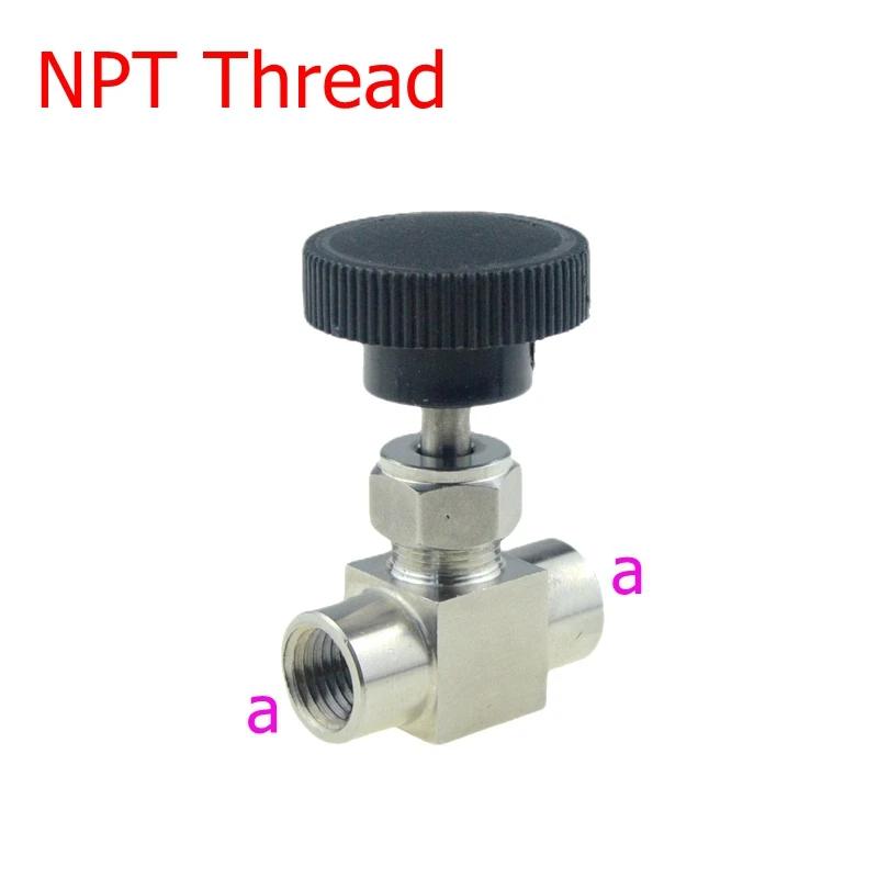 SUS 304 Ball Valve Adjustable Needle Valve 3,6,8,10,12mm1/8,1/4,3/8,1/2NPT Compression Ferrule Fitting Quick Joint Female Thread