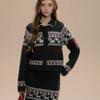 Autumn Winter Women Casual Print Knitted Twist Sweater Two Piece Set Single Breasted Cardigan Jacket and Mini Bodycon Skirt Christmas Outfit