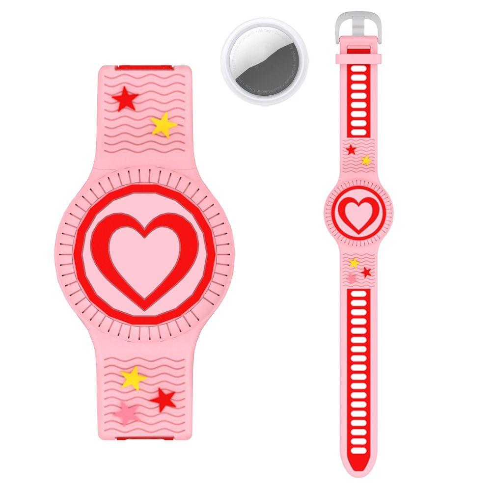 Silicone Kids Bracelet Cartoon Heart Tracker Holder Strap for AirTag Tracker Accessories