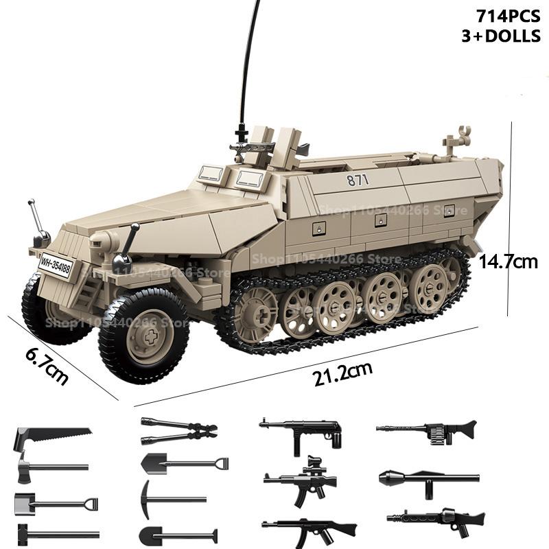 Military Sturmtiger Tank Building Blocks Model - War Scene Military Bricks Assembly Toy for Kids Gift