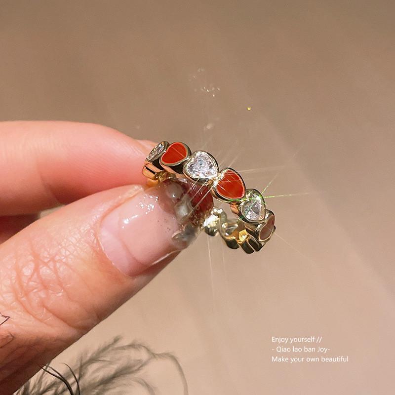 Minimalist Heart Open Band Ring With Copper And Gold Finish For Stylish Women