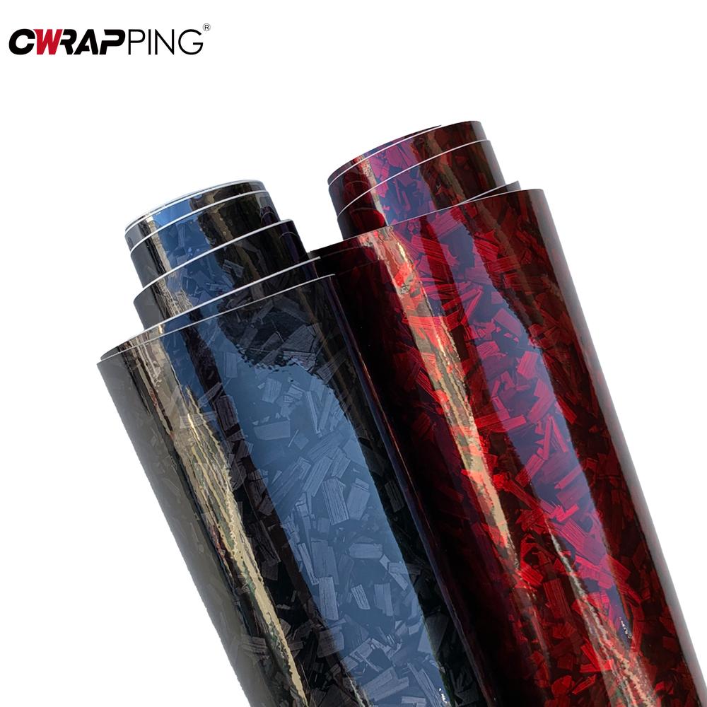 Автомобильная глянцевая черная красная кованая виниловая пленка из углеродного волокна с воздухоотводом, самоклеящаяся из углеродного волокна для наклейки на автомобиль