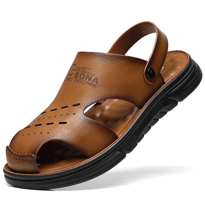 New Driving Beach Shoes, Men's Latex Padded Soft Sole, Middle Aged Dad Shoes, Non Slip, Breathable Sandals for Summer