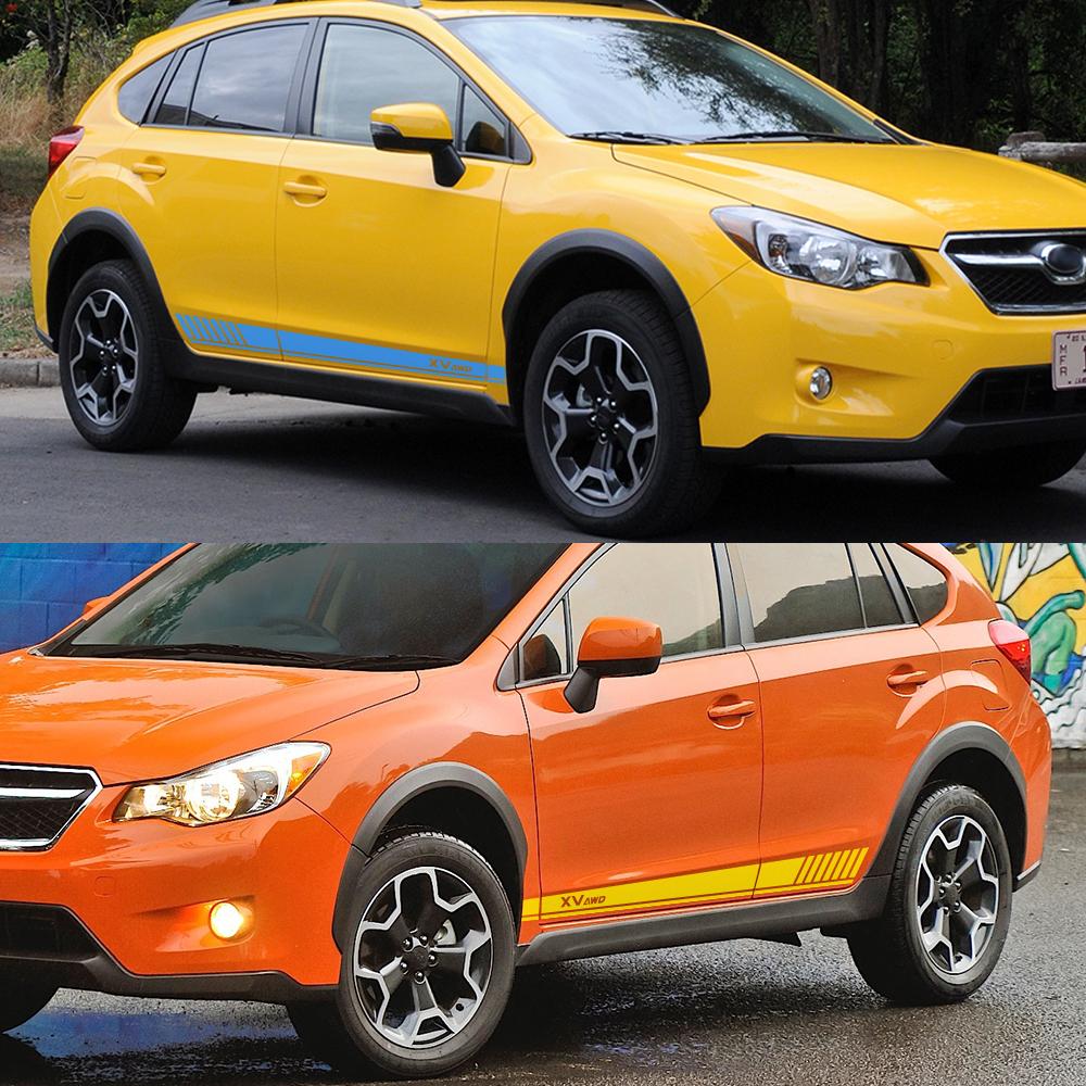 2 шт. Наклейки на боковую часть двери автомобиля для Subaru XV Racing Sports Длинная полоса Стайлинг Тюнинг Автоаксессуары Виниловая пленка Обертка
