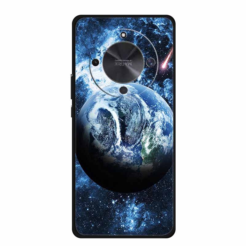 Чехол для телефона для Honor X70 5G 2025 Чехол X 70 Coque Цветы Черный Силикон Мягкая Задняя крышка для Honor X70 Чехлы HonorX70 Funda 6.79"