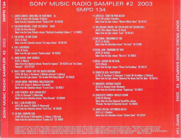 CD РАЗЛИЧНЫЕ Sony Music Radio Sampler 2 2003 SMPD134 Sony Music 2003 Канада Рэп Хип-Хоп R&B Б/У