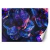 Wallpaper Navy Blue Glass Flowers - 3D Depth