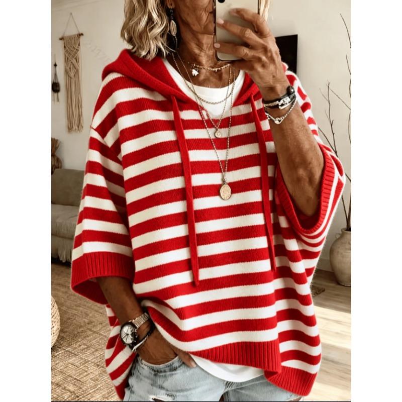 Women S Loose Fit Hooded Knit Sweater