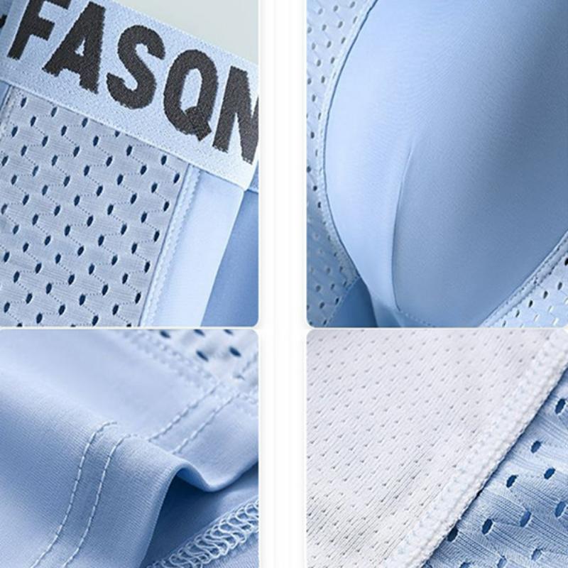 Мужские дышащие трусы-боксеры из ледяного шелка 2XL-5XL, бесшовное мужское нижнее белье со средней посадкой, большие размеры