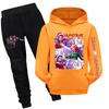 Детский худи и брюки, двухпредметный спортивный костюм, комплект свитшота с длинным рукавом и принтом