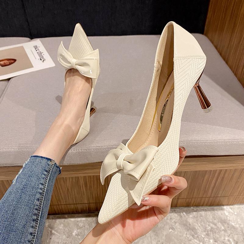 Fashion Single Shoe Princess Style Fashion Celebrity High Heel Shoes Spring and Autumn New Versatile High Heel Thin Heel Sandals Heels