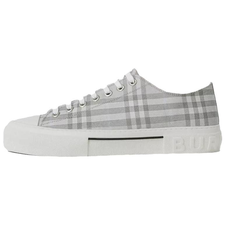 Burberry Винтажные хлопковые кеды в клетку Серые 80523411