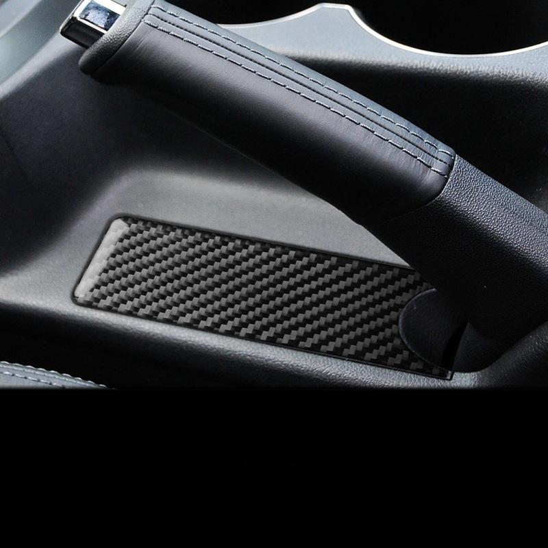 Real Carbon Fiber Car Accessories Center Handbrake Decorative Cover Soft Sticker For Hyundai Genesis Coupe 2013 2014 2015 2016