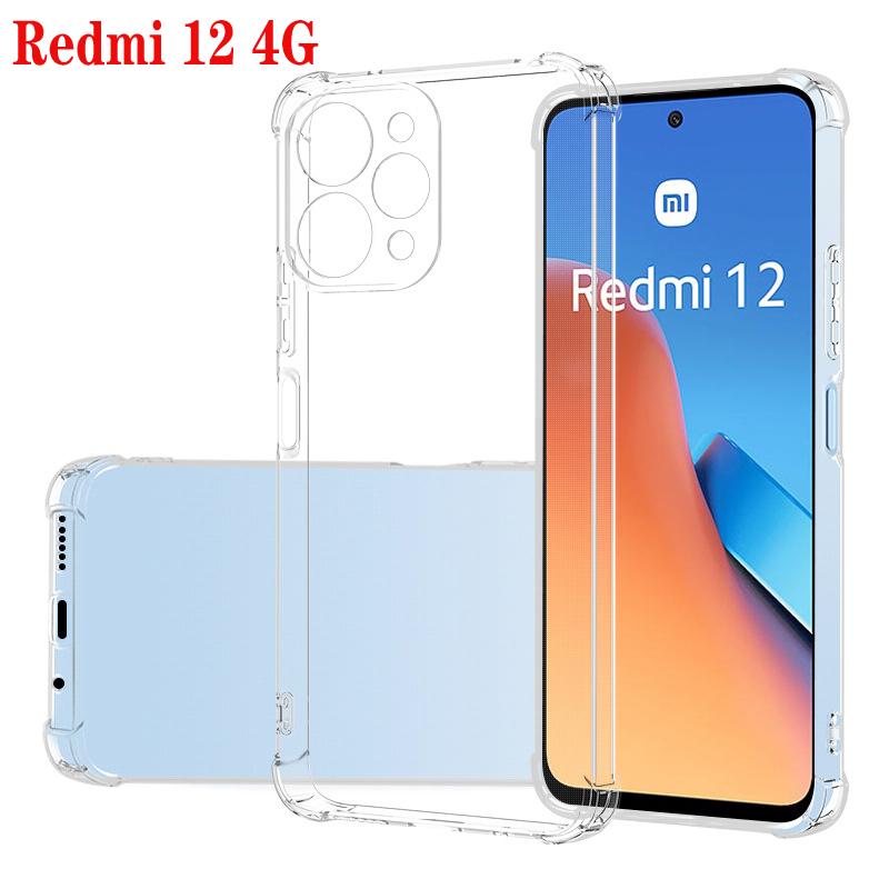 1,5 мм толстый прозрачный чехол Air-Bag для Xiaomi Redmi 12 4G противоударный мягкий силиконовый прозрачный чехол для телефона Redmi12