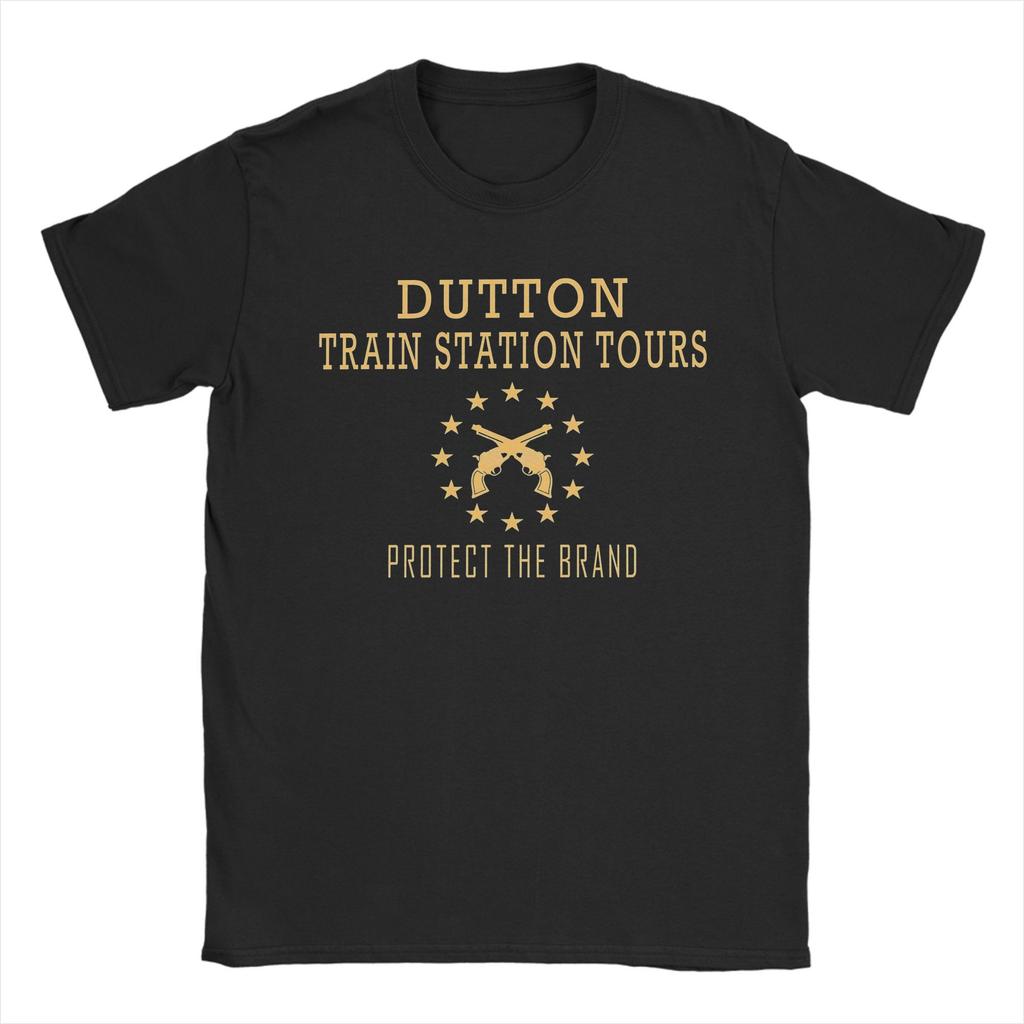 Men's Dutton Train Station Tours Yellowstone T Shirt  Cotton Clothes Short Sleeve Round Collar Tee Shirt Birthday Gift T-Shirts
