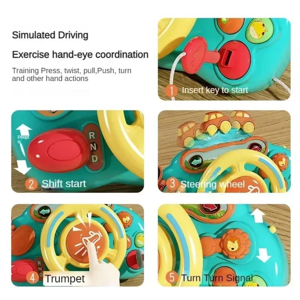 Plastics Electric Simulate Driving Car Puzzle Stroller Driving Musical Toys Boys Gift