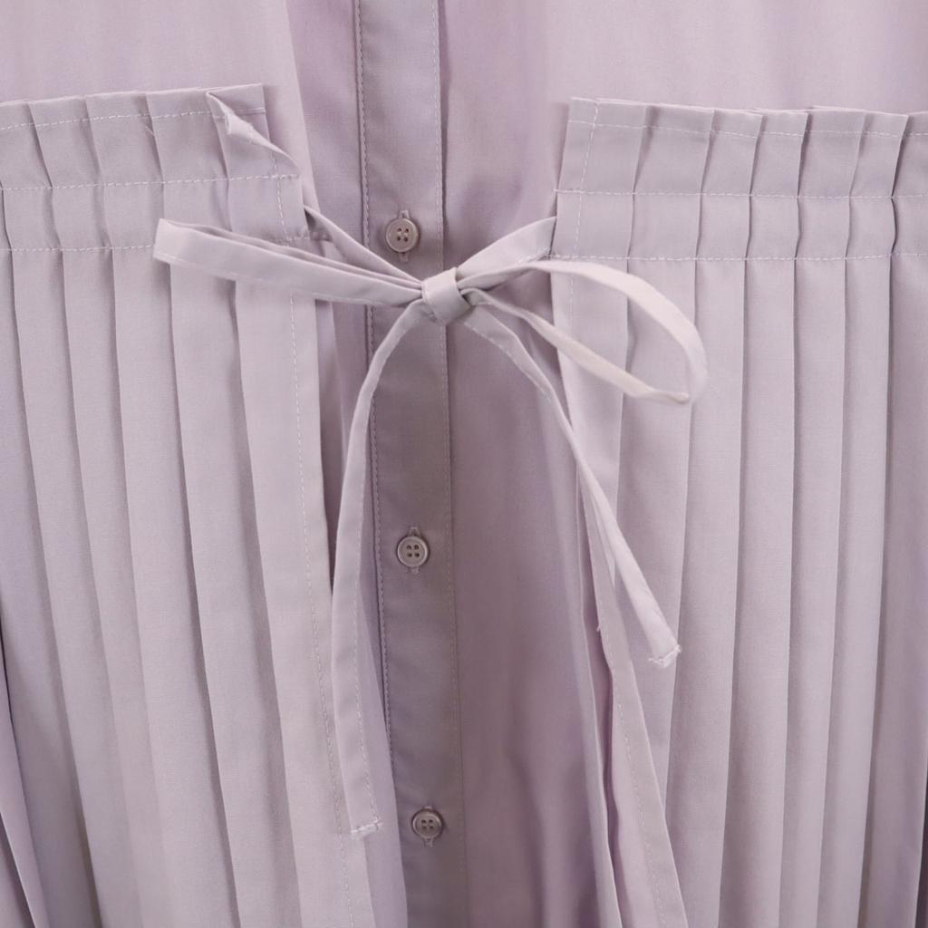 Ray Beams Short Sleeve Pleated One Piece Lavender Women Used