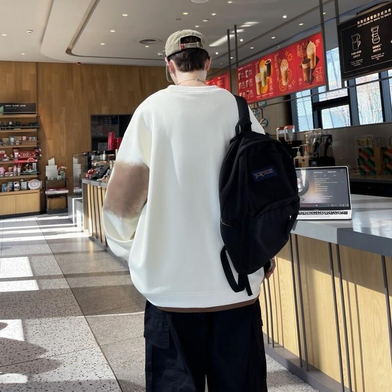 Новая осенняя свободная толстовка-пуловер, подростковый повседневный топ, мужская модная куртка в гонконгском стиле