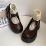 Ретро универсальные туфли Мэри Джейн с открытым верхом, женские новые весенние туфли на толстом каблуке и платформе с круглым носком