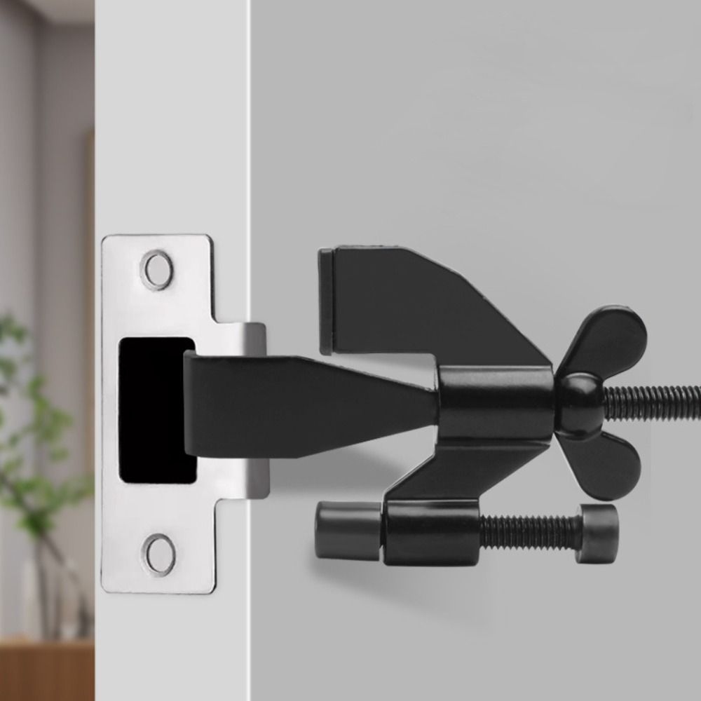 Adjustable Travel Door Lock Stainless Steel Heavy Duty Door Stopper Portable Lightweight Butterfly Door Stopper Home & Apartment
