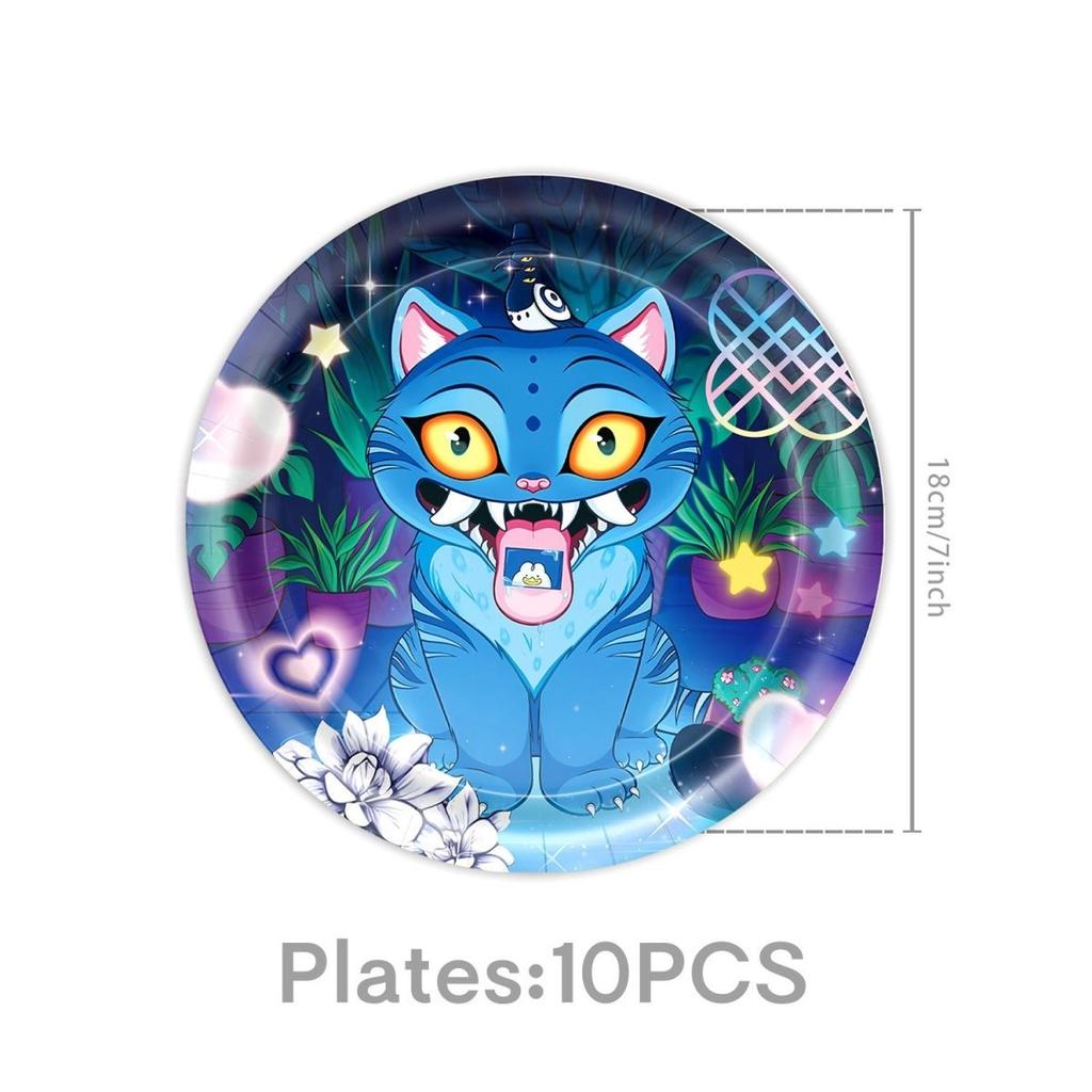 Witch Hunter Team Themed Tableware Set, Party Supplies, Birthday Decoration and Arrangement Props, Tableware, Banner, Tissue Set