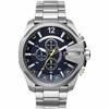 Diesel Men's Mega Chief Quartz Stainless Steel Chronograph Watch, Silver Tone (Model: DZ4465)