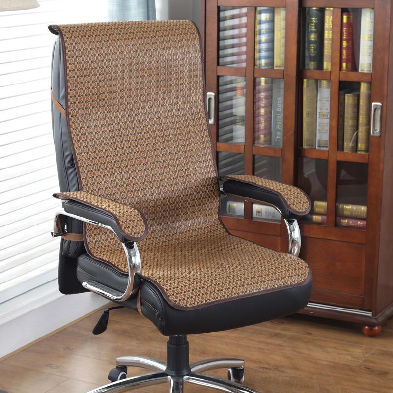 Летняя Матрас-Подушка на Сиденье и Спинку Интегрированная, Офисное Компьютерное Кресло Дышащая Бамбуковая Подушка на Сиденье Босс Спинка Прохладная Подушка